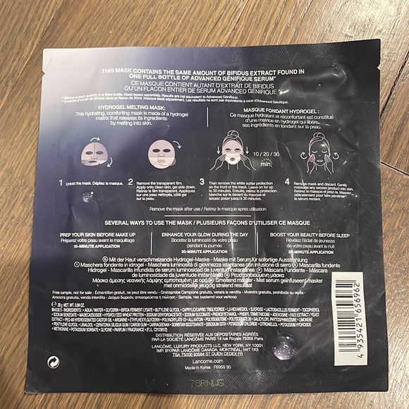 LANCÔME | Advanced Génifique Hydrogel Melting Mask - 1 full face mask - Picture 2 of 2